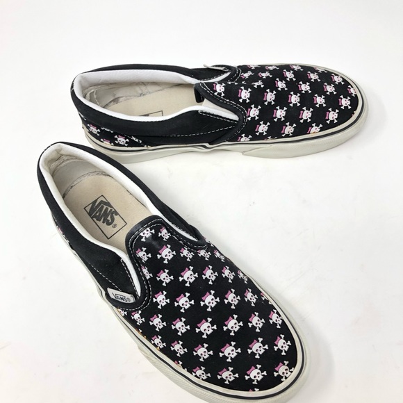 Vans Other - Vans l | Black and White Slip-on Pink skull pirate
